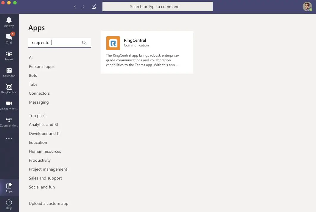 RingCentral App - Administrator consent 2
