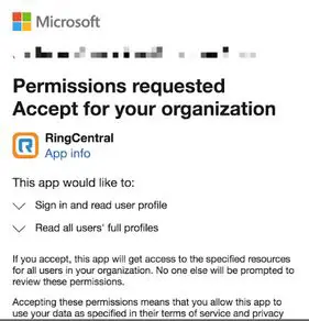 RingCentral App - Administrator consent 6