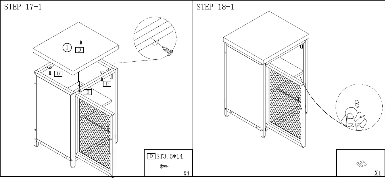 BYBLIGHT BB-JW0176DT Fenley 1 Door White Nightstand fig 13