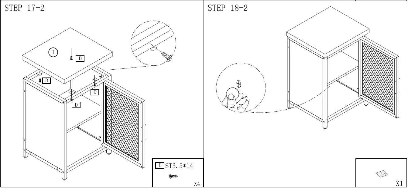 BYBLIGHT BB-JW0176DT Fenley 1 Door White Nightstand fig 16