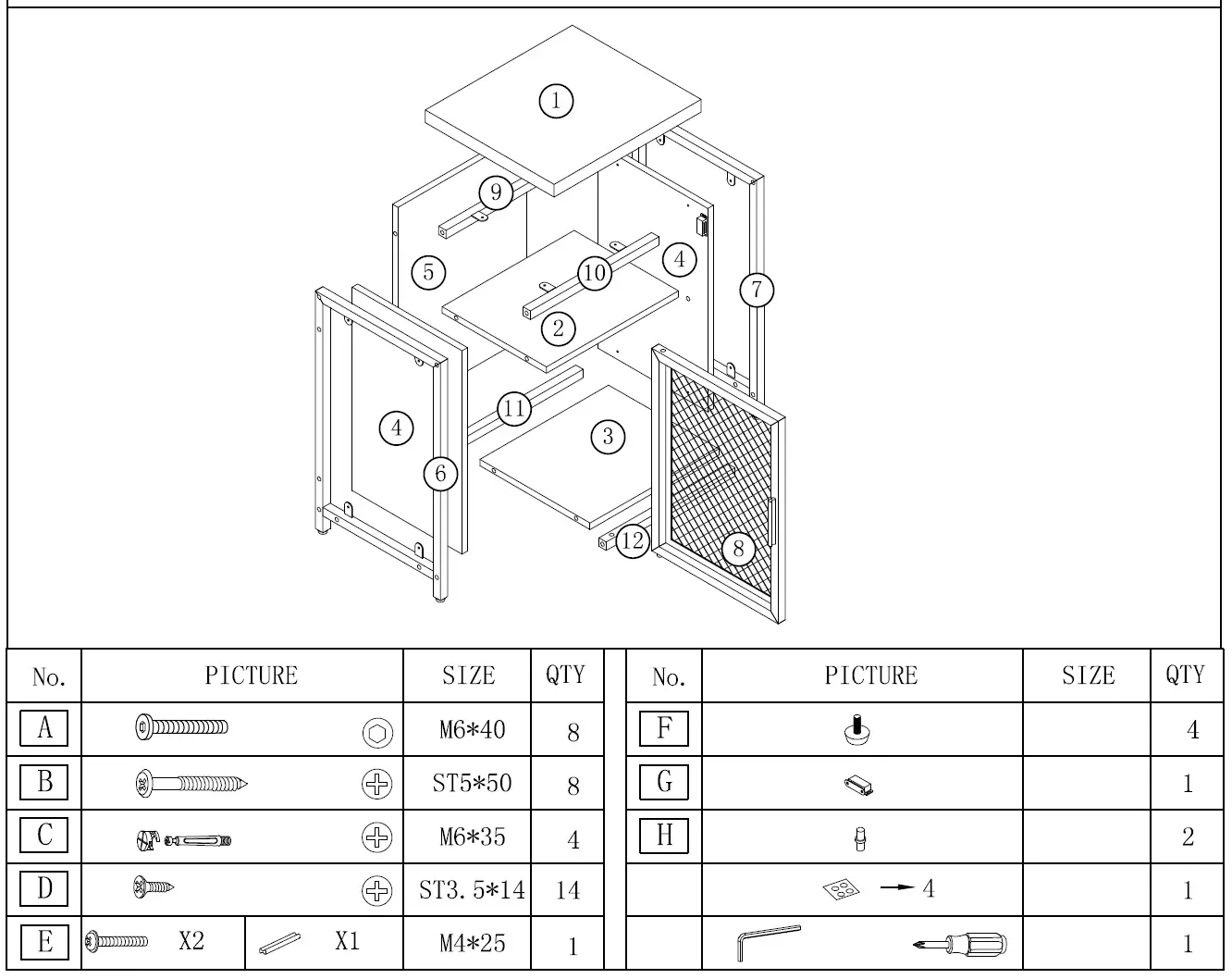 BYBLIGHT BB-JW0176DT Fenley 1 Door White Nightstand fig 2