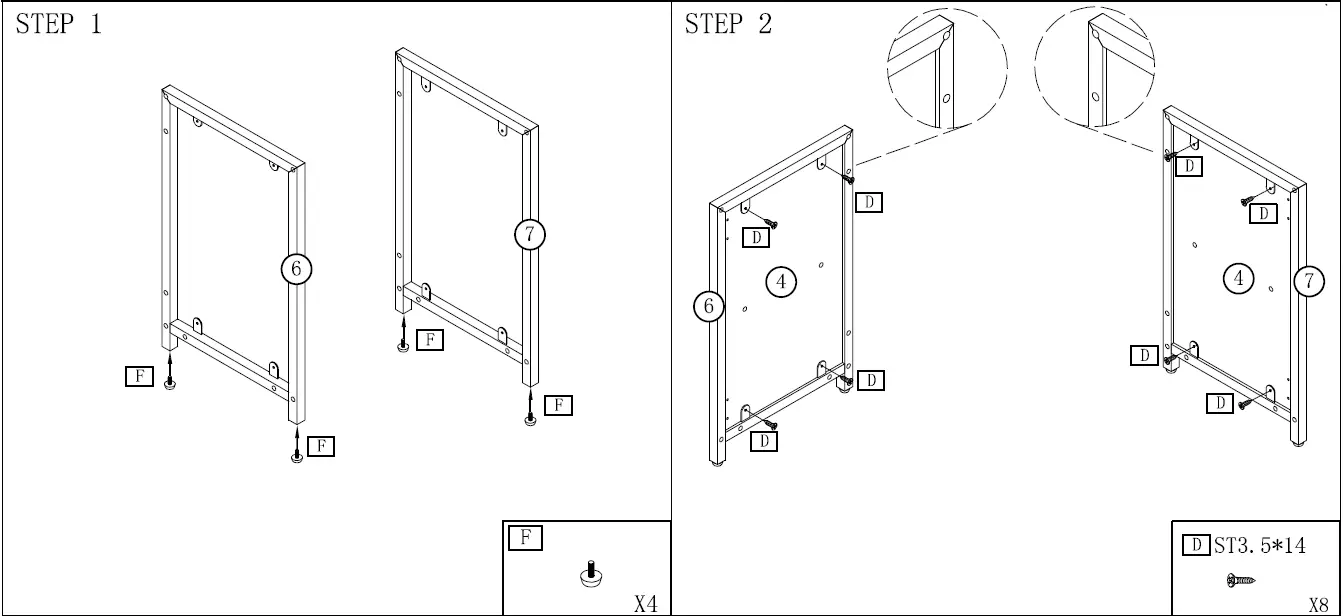 BYBLIGHT BB-JW0176DT Fenley 1 Door White Nightstand fig 5