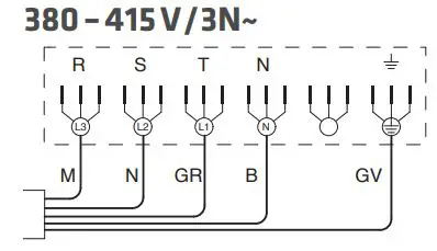 RANCILIO 019-CLASSE9S3 Document Set Classe 9 Espresso Machine Datasheet - Three-phase star connection with neutral