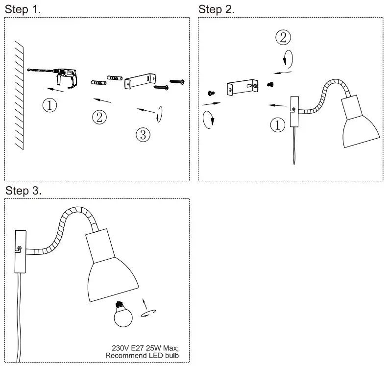 NOVA LIFE Gulliver Interior Wall Lamp - Install 2