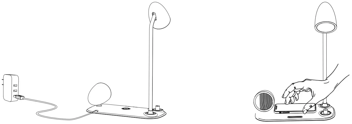 TELLUR TLL151361 Wireless Charger Speaker Lamp - operation steps 2