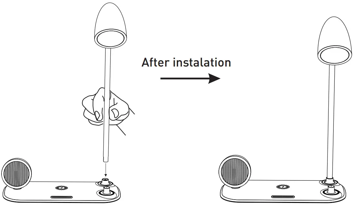 TELLUR TLL151361 Wireless Charger Speaker Lamp - operation steps