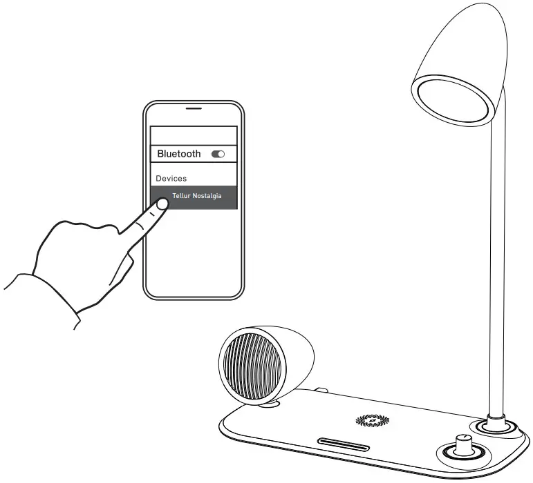 TELLUR TLL151361 Wireless Charger Speaker Lamp - speaker operation
