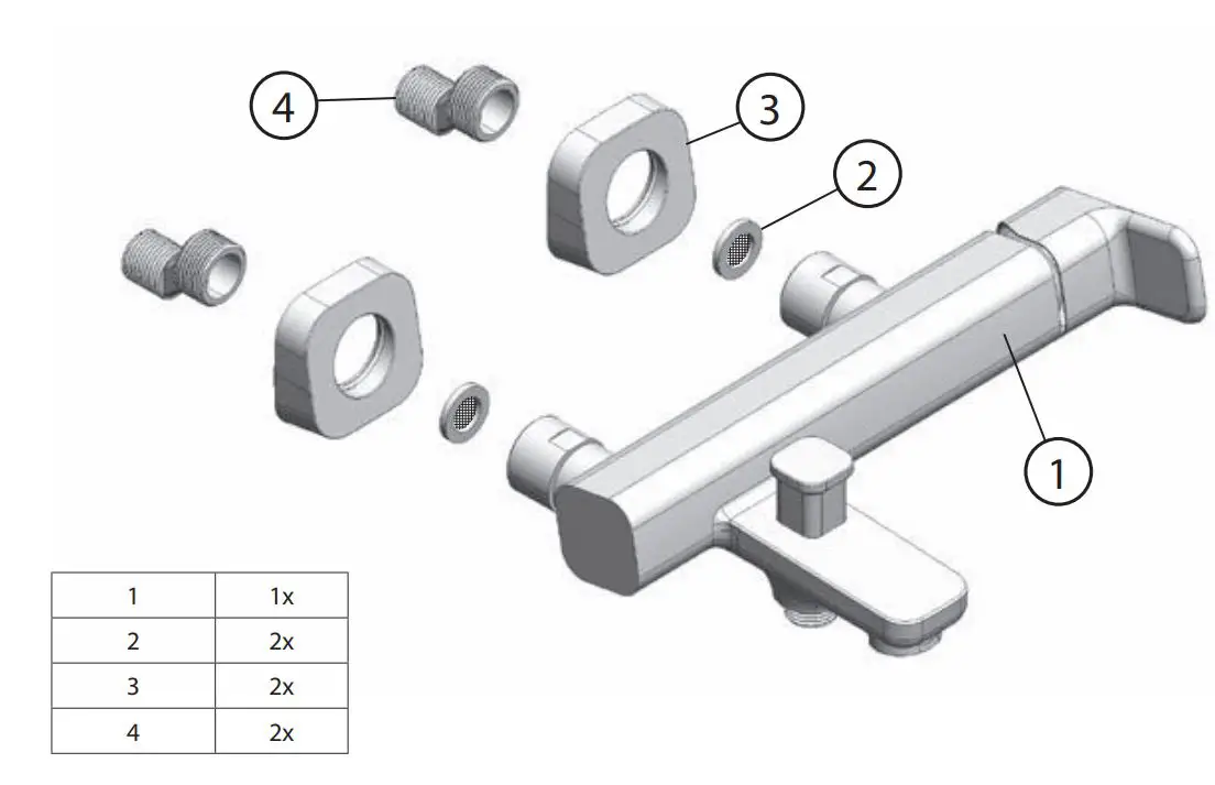 RAVAK 10 Free TD F 022.20 Wall Mounted Bath Water Tap User Guide - Product Overview