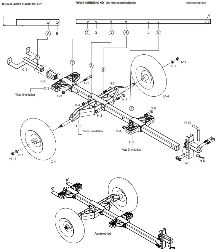 CHAPIN 97761 ATV Trailer Kit - BOOM BRACKET NUMBERING KEY1