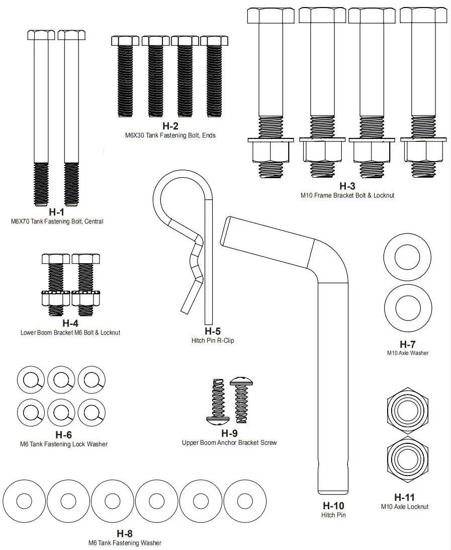 CHAPIN 97761 ATV Trailer Kit - Trailer Hardware