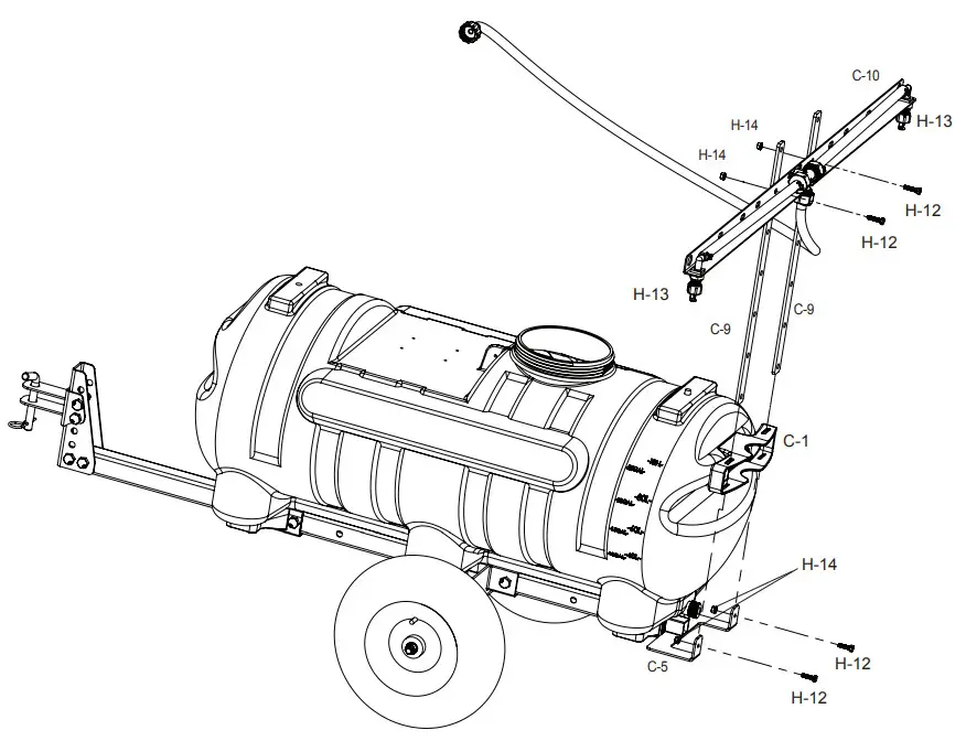 CHAPIN 97761 ATV Trailer Kit - vertical bracing bars