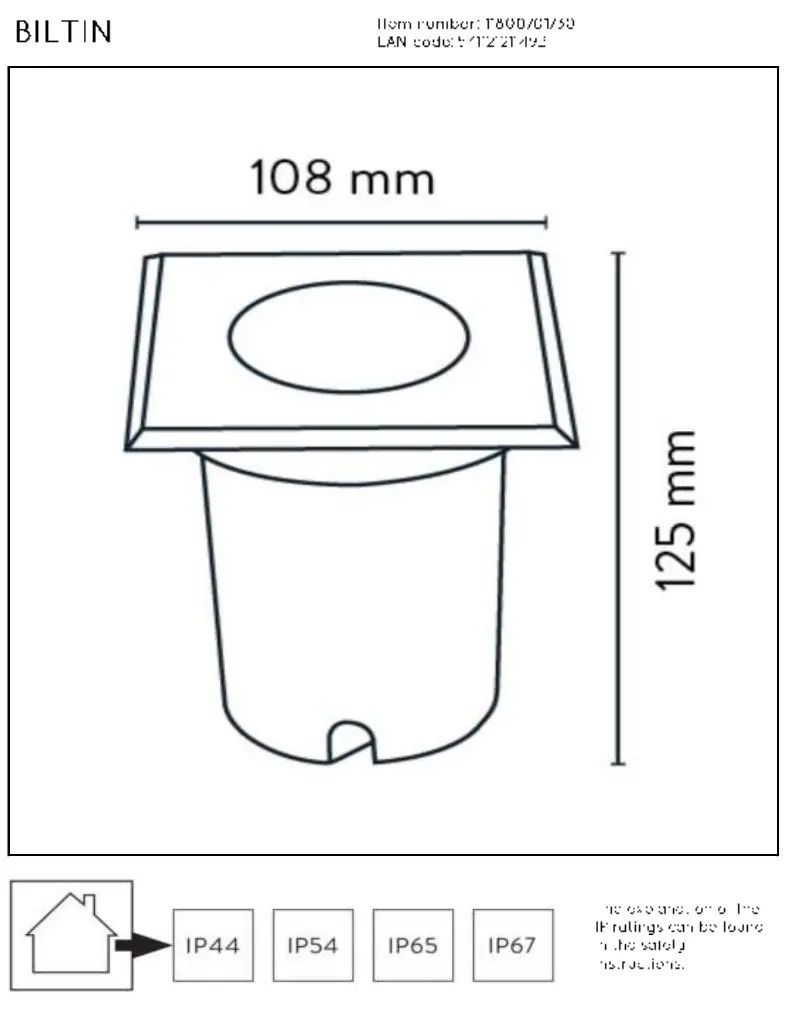 LUCIDE BILTIN Ground Outdoor Spot Light - fig 1