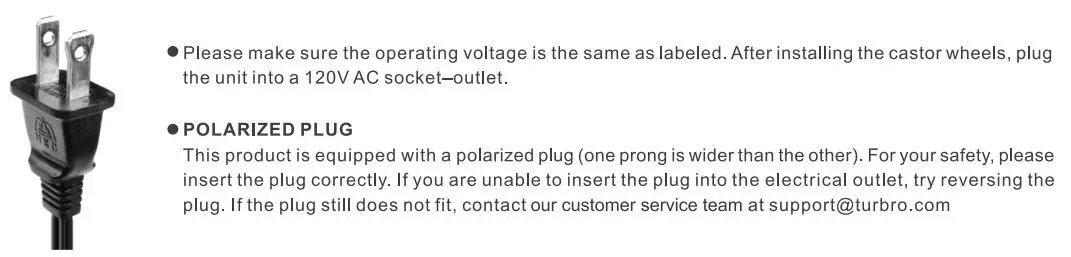 TURBRO Arcade HR1500 1500W Electric Mica Space Heater User Manual - Important Safeguards