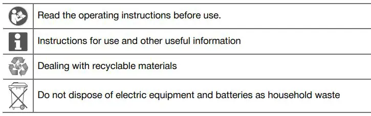 HILTI GPB 6X-A22 Cordless Burnshier Instruction Manual - Symbols in the documentation