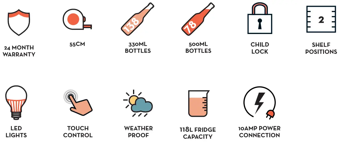 ARTUSI AOF1B Single Door Sheltered Outdoor Refrigerator fig 1