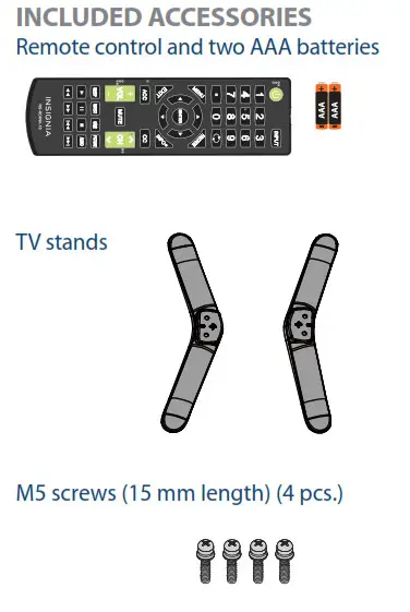 INCLUDED ACCESSORIES