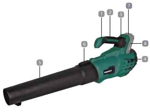 ALDI 709610 20V LI ION Cordless Blower Skin - Parts List