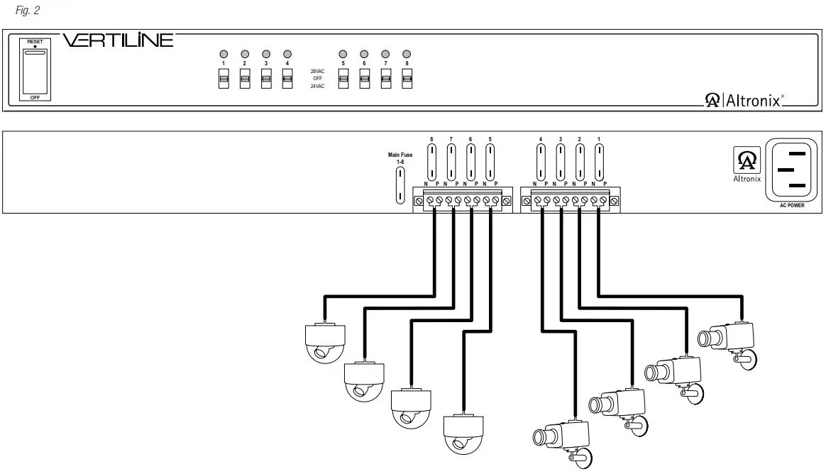 Altronix VertiLine8 CCTV Rack Mount Power Supplies - Figure 2
