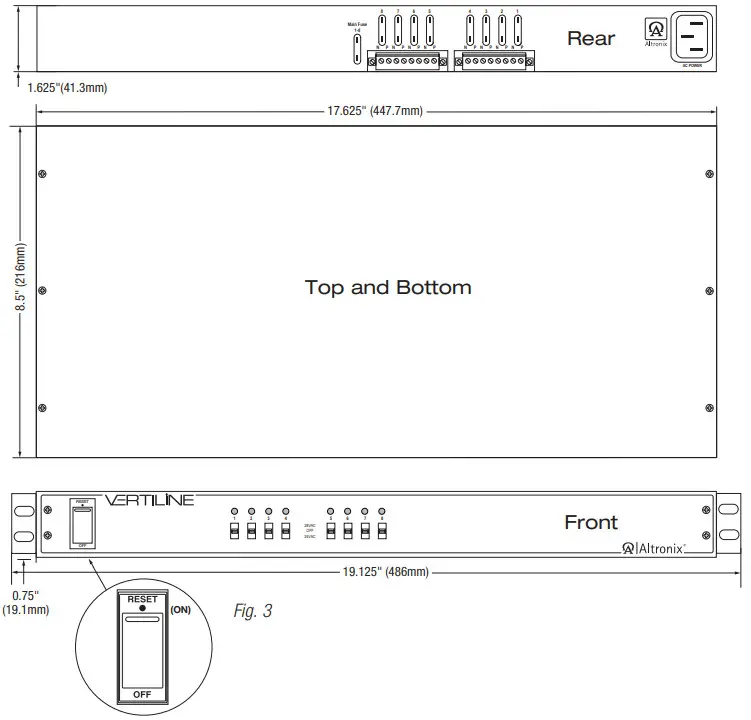 Altronix VertiLine8 CCTV Rack Mount Power Supplies - Figure 3