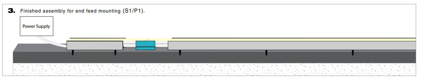 Q-TRAN ANYBEND Q-CAP Flexible Fixtures - Finished assembly for end feed mounting (S1 P1)