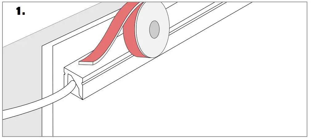 Q-TRAN ANYBEND Q-CAP Flexible Fixtures - Remove the backing from the adhesive and apply firm pressure
