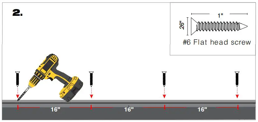 Q-TRAN ANYBEND Q-CAP Flexible Fixtures - Using pre-drilled pilot holes screw the #6 flat head screws to mount
