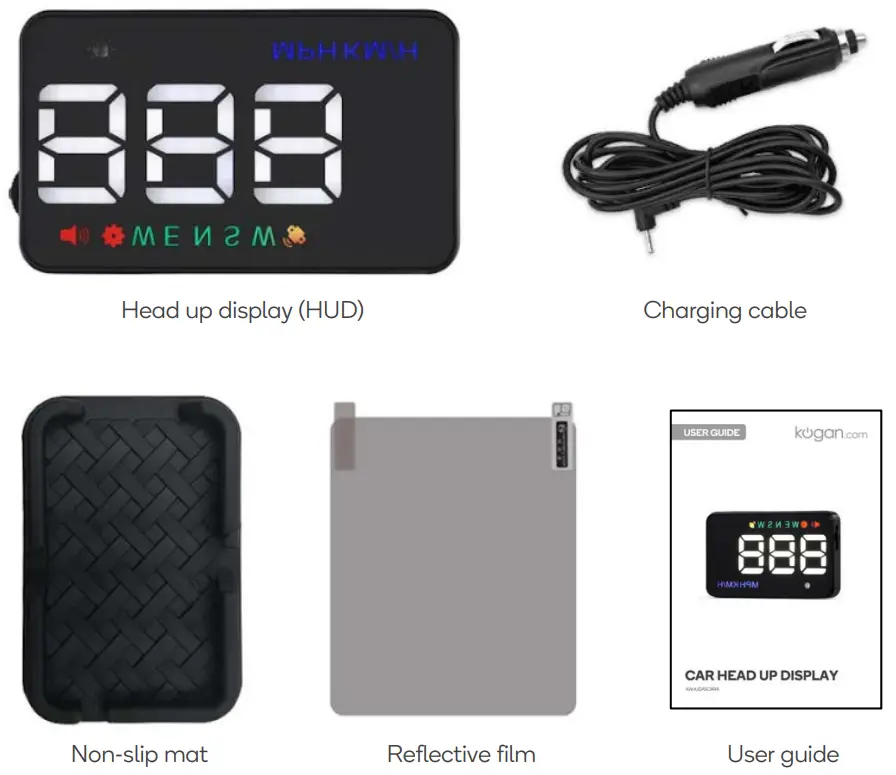 kogan KAHUDA5CARA Car Head Up Display - COMPONENTS