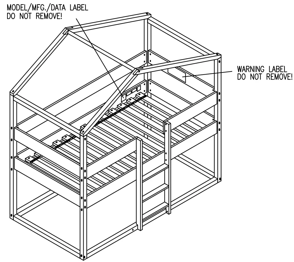 ASHLEY B082-156F Twin over Twin House Loft Bed - fig 1