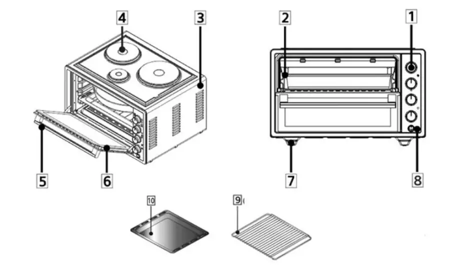 HEINNER HCE-S37WH Electric Oven - Figure 1