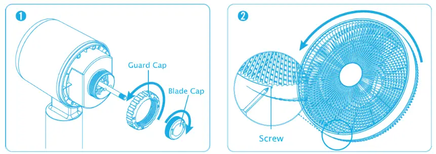 origo SF1621 14 Inch 3D Twister Stand Fan - Assembly