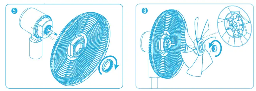origo SF1621 14 Inch 3D Twister Stand Fan - Assembly2