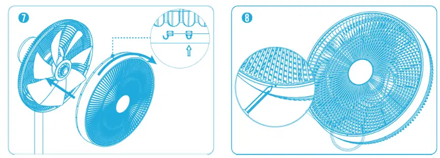 origo SF1621 14 Inch 3D Twister Stand Fan - Assembly3