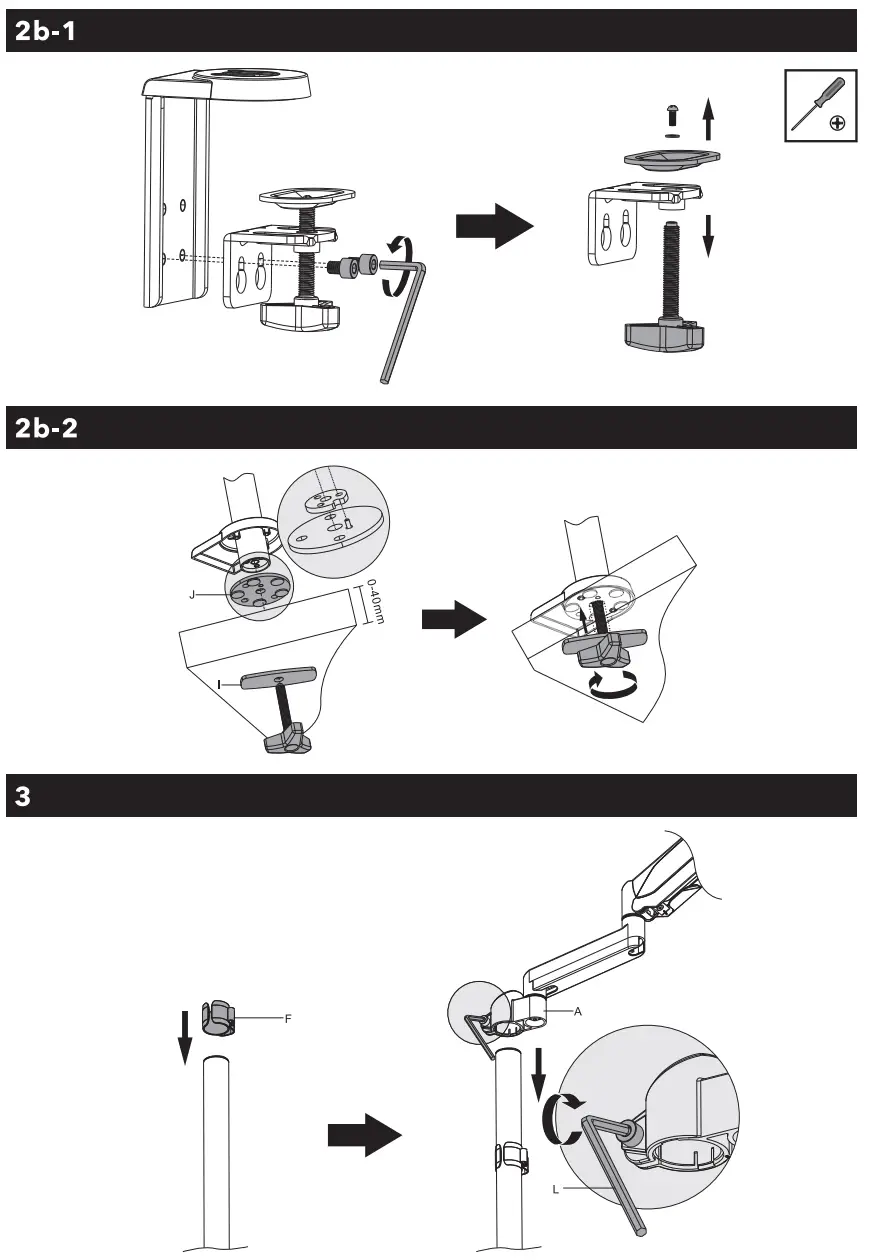 AlzaErgo APW EGARD10B ErgoArm D10B Tube Monitor Arm for Tables - fig2