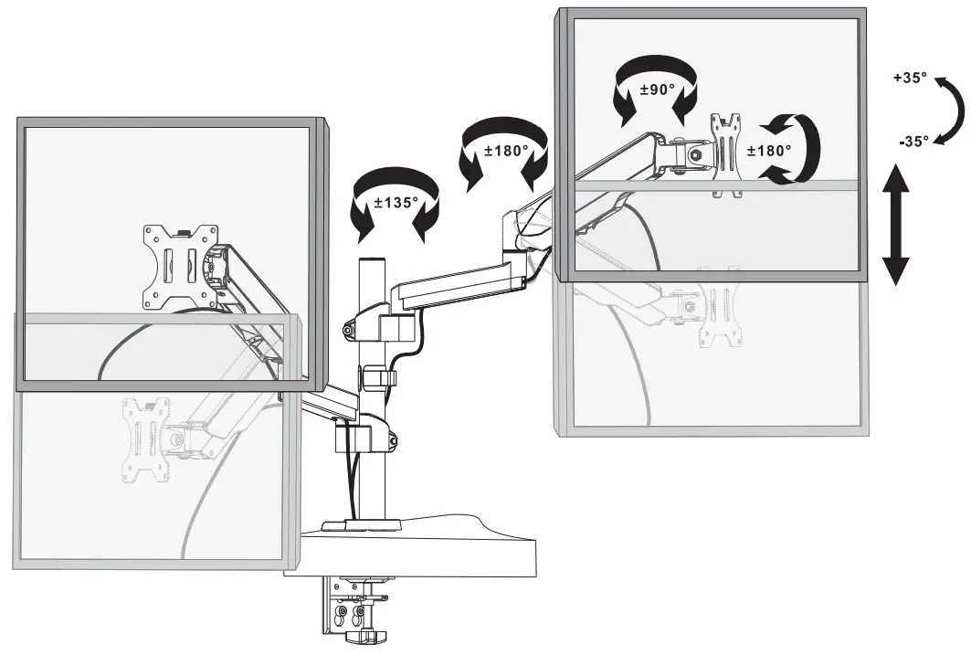 AlzaErgo APW EGARD10B ErgoArm D10B Tube Monitor Arm for Tables - fig6