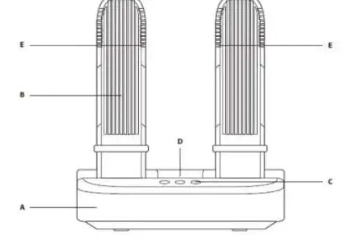 CareMax ESD-19 Electric Shoe Dryer - FRONT VIEW