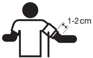 microlife BP W1 Basic Wrist Blood Pressure--Position the cuff