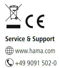 hama 00184146 MyVoice1500 Bluetooth Mono Headset Instruction Manual - Disposal & CE icon