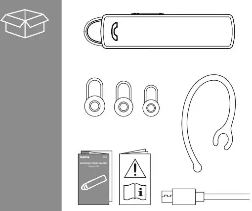 hama 00184146 MyVoice1500 Bluetooth Mono Headset Instruction Manual - What's in the box