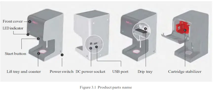 Jolimark CP111D Latte Art Printer - Product settings