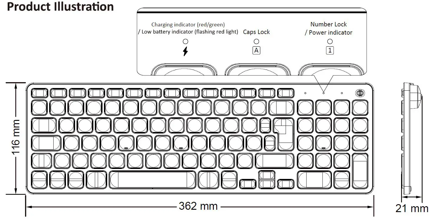 perixx PB-733 PERIBOARD-733 Wireless Keyboard fig 2