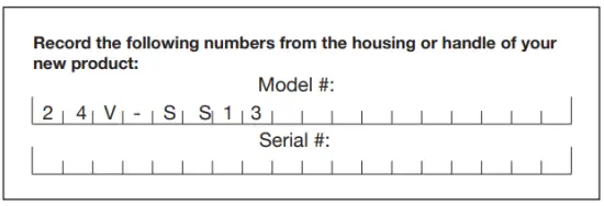 Model and Serial Numbers