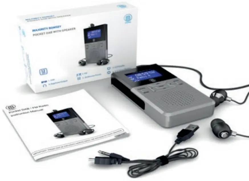 MAJORITY CB1B DAB BLK Romsey Pocket DAB and DAB with Speaker-Box