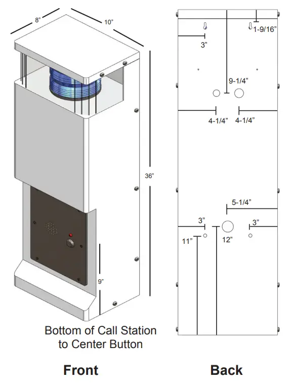 RATH 2100 CSW Wi Fi VoIP Solar 36 Inch Emergency Call Station - Figure 1