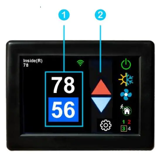 micro-Air ASY-354-X02 EasyTouch RV 354 Touchscreen Thermostat User Manual - Away screen