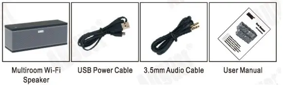 August Bluetooth Multi-Room WiFi Audio Speaker - Box Contents