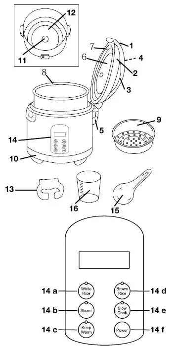 willz WLRC08S1D07 Electric Rice Cooker 1