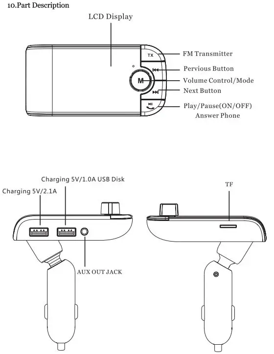 Haike HK209 Bluetooth FM Transmitter 1