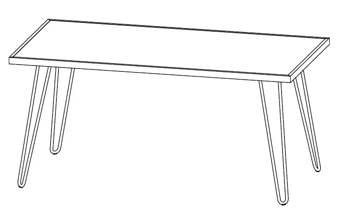 Hairpin Dining Table Small