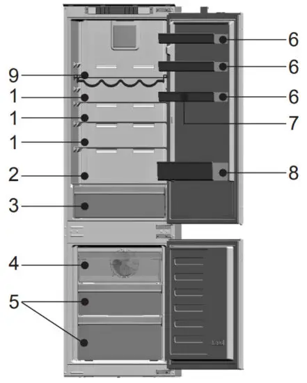 beko BCND4VE73 Frost Free Combi Built-In Fridge Freezer - fig4