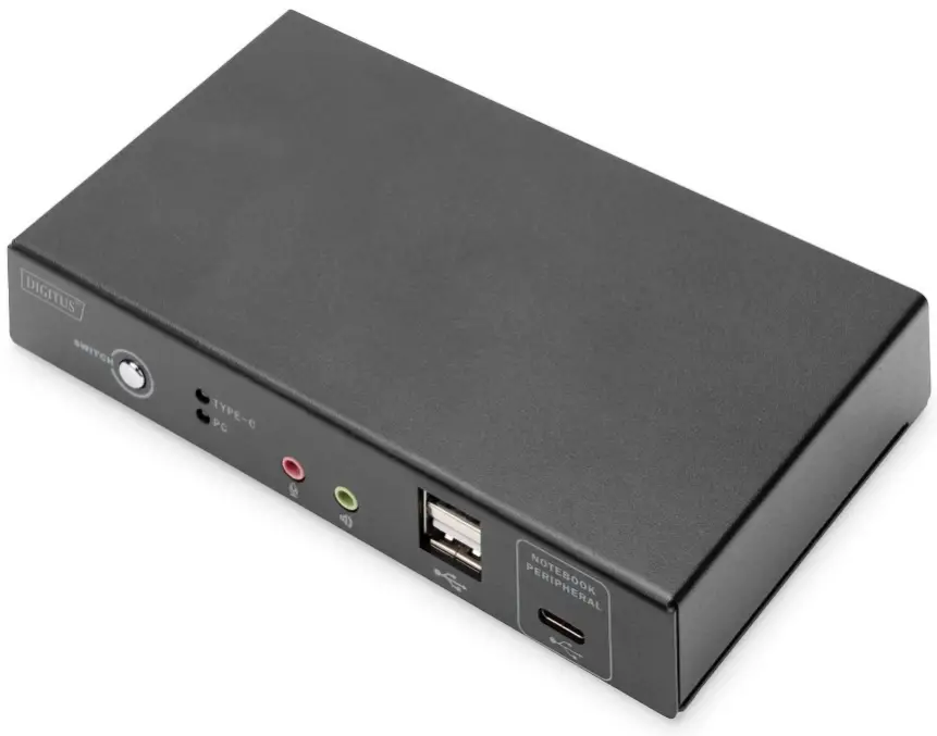 DIGITUS DS 12901 2 Port 4K30Hz USB C USB HDMI KVM Switch-
